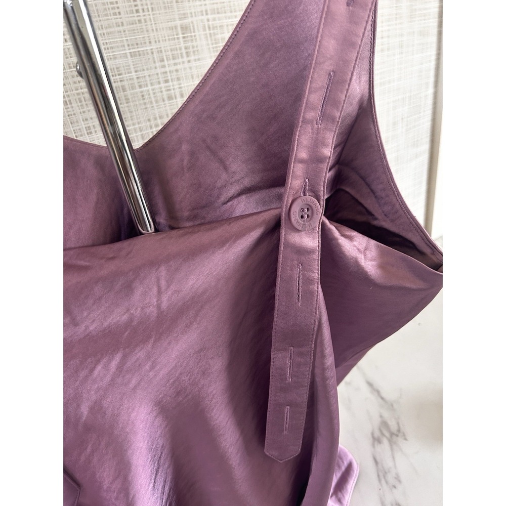 Wildfang The Empower Satin Cami Tank Large W/ Neck Tie Belt Mauve Adj Straps EEE - Picture 7 of 9